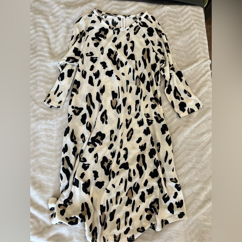Tickled Teal Leopard Print Dress